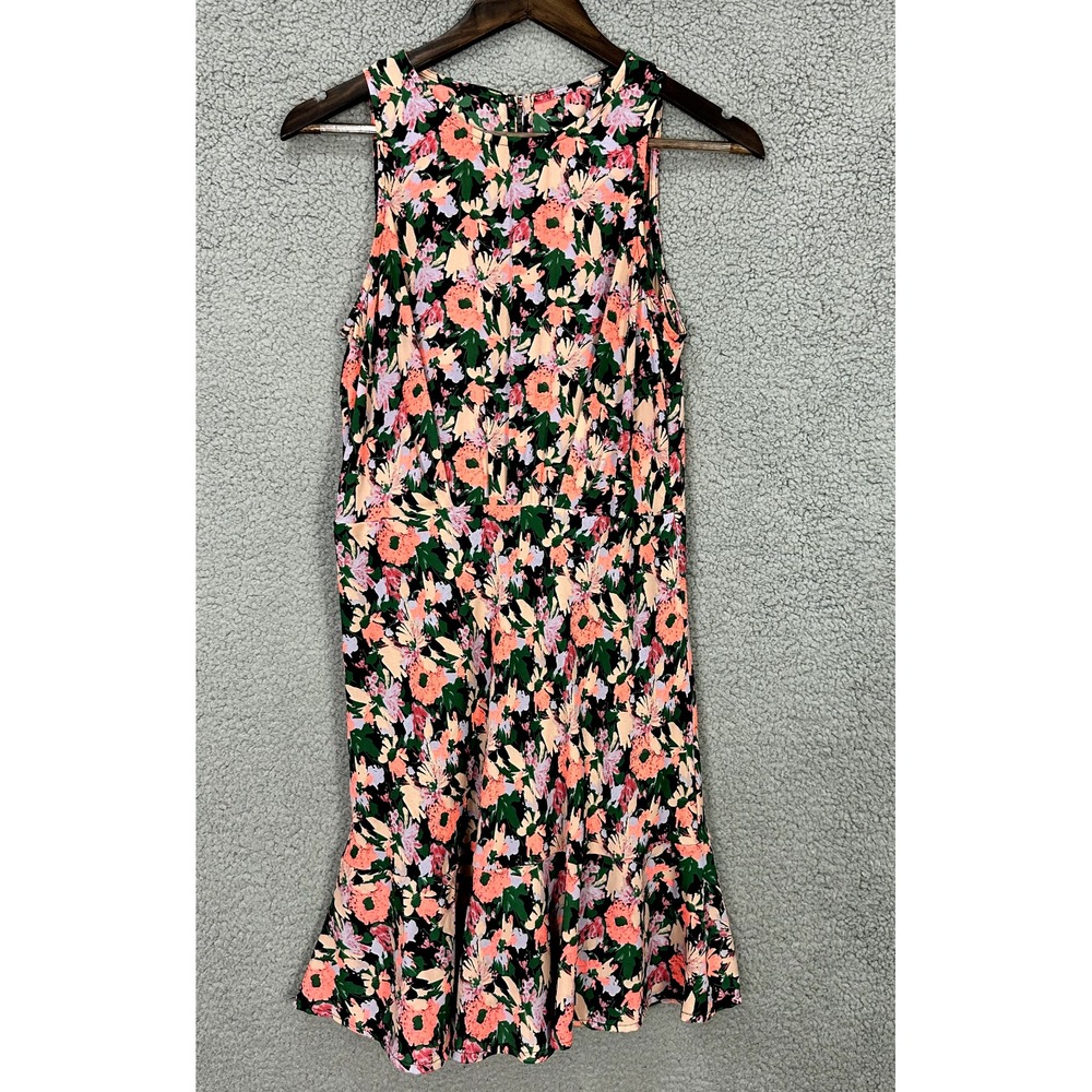 J.Crew Sleeveless Floral Midi Dress Womens 6 Ruched Artsy Resort Garden Party
